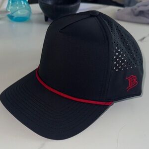 Blank Branded Bills SnapBack in Black with red rope